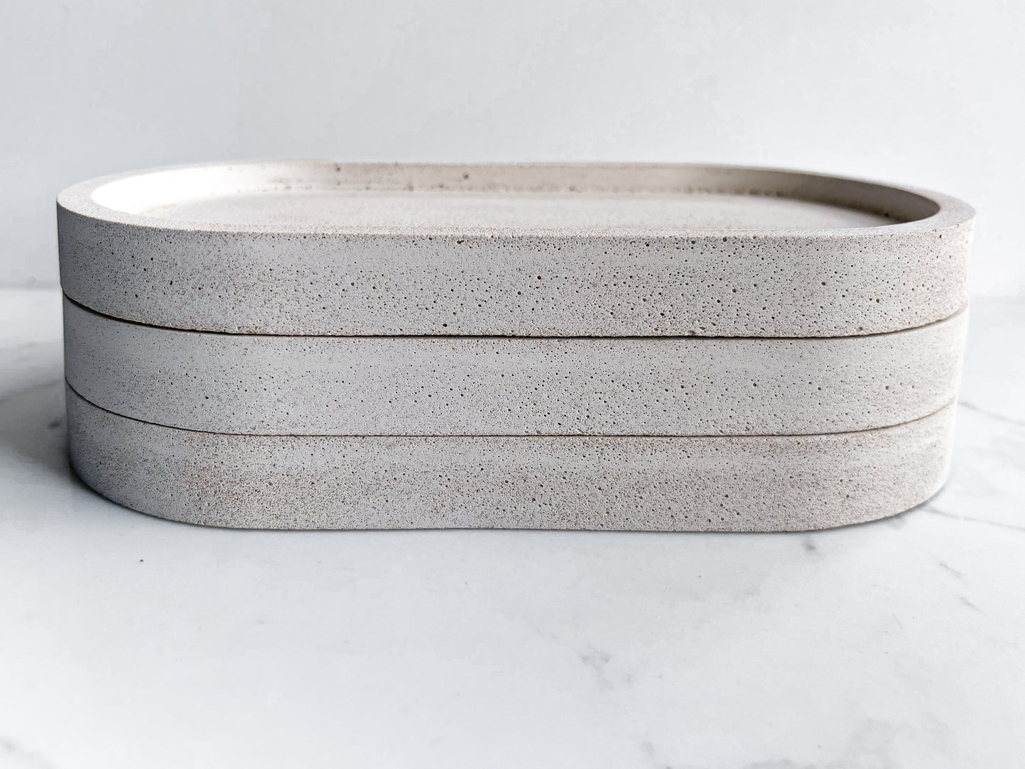 Perfectly Imperfect Oval Decorative Tray in Cream Sandstone