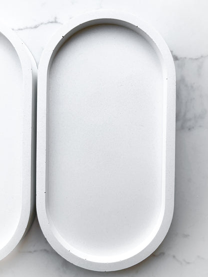 Perfectly Imperfect Oval Decorative Tray in White