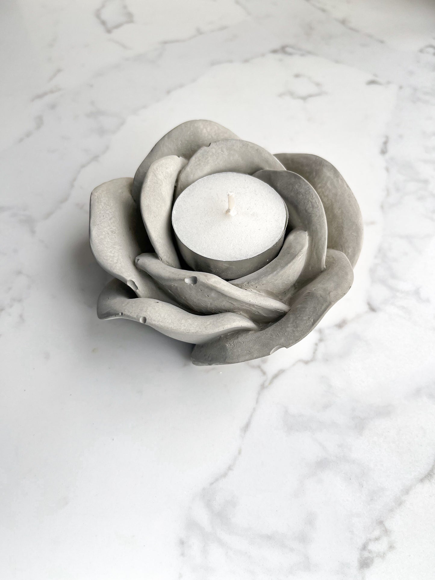 Rose Shape Concrete Tealight Holder