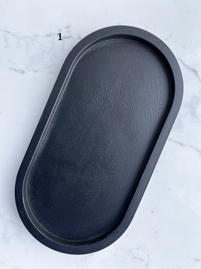 Perfectly Imperfect Oval Decorative Tray in Black