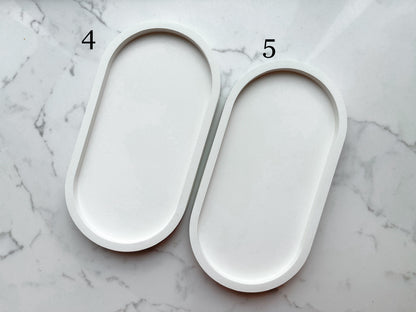 Perfectly Imperfect White Oval Decorative Concrete Tray