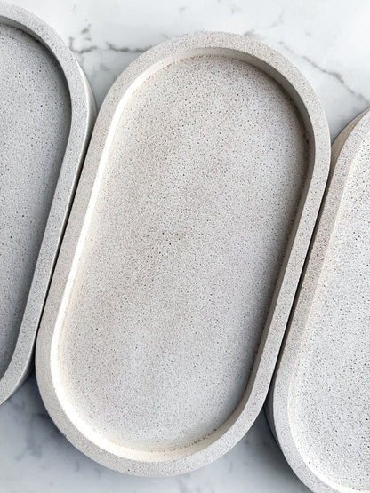 Perfectly Imperfect Oval Decorative Tray in Cream Sandstone