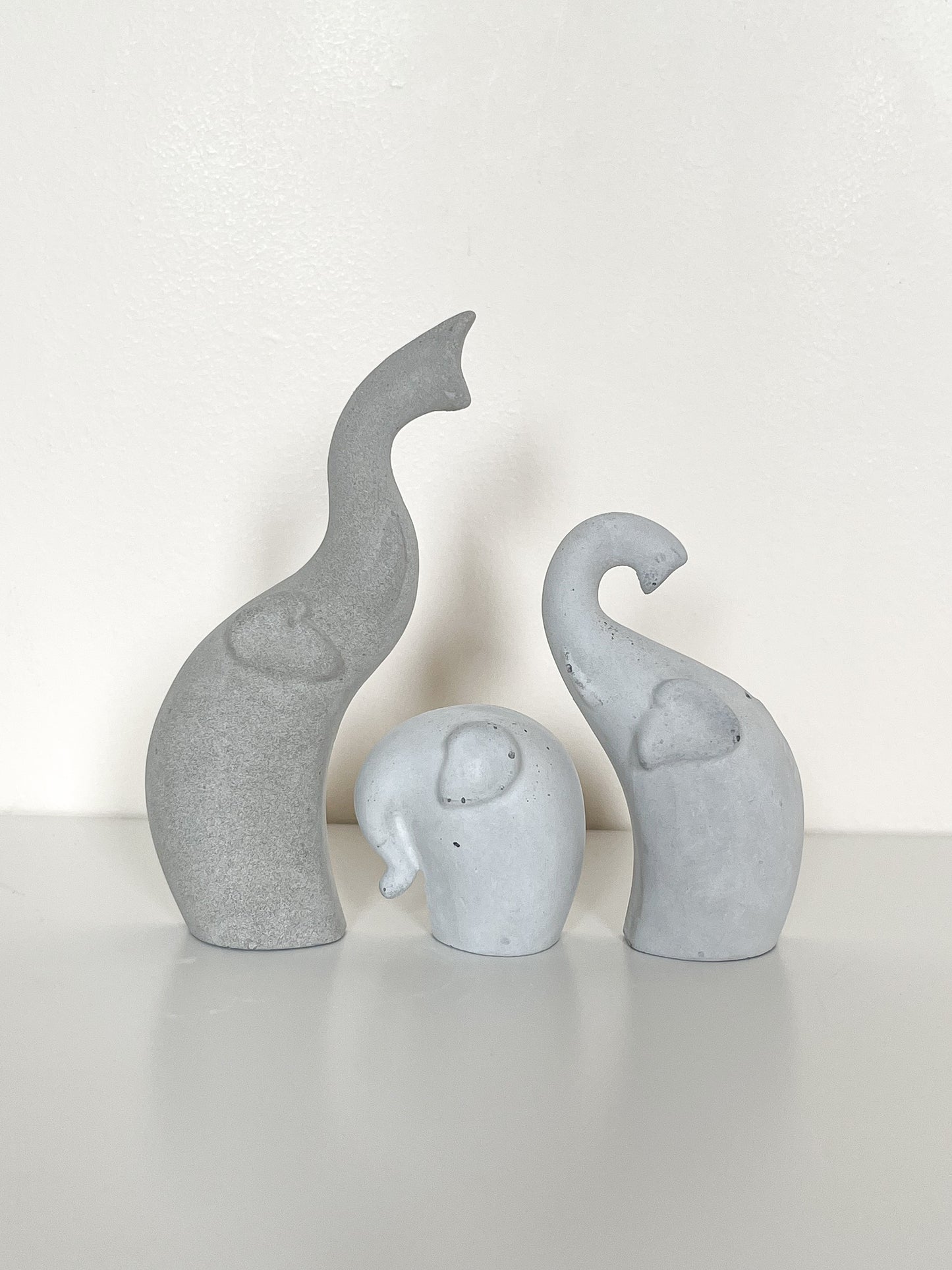 Perfectly Imperfect Concrete Elephant Family Ornament