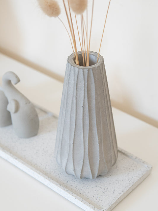 Nordic Style Modern Bud Vase in Grey Concrete