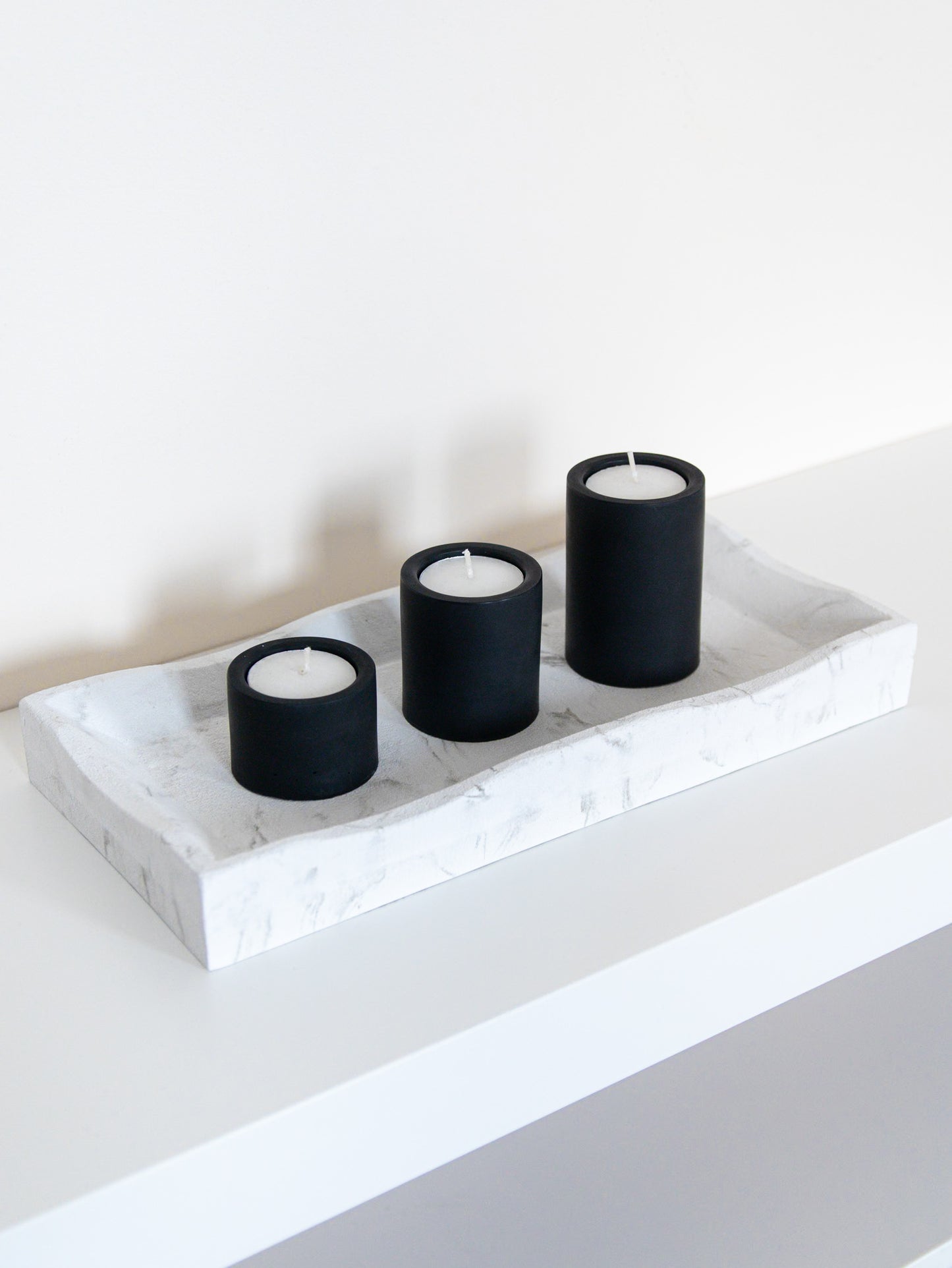 Set of Three Tealight Holders in Black