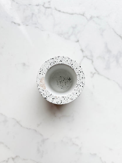 Perfectly Imperfect Match Pot with Striker Pad in Speckled White Granite Terrazzo