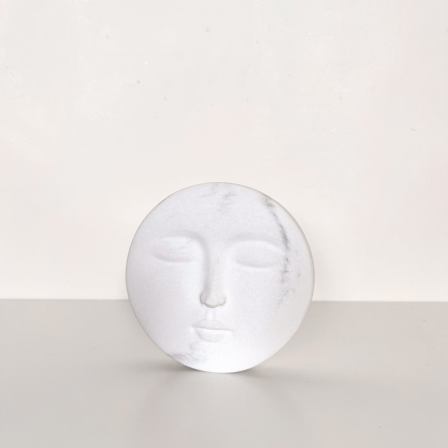 Perfectly Imperfect Luna Moon Ornament in White Marble Effect