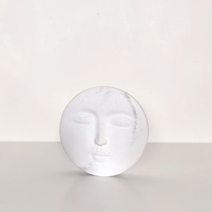 Perfectly Imperfect Luna Moon Ornament in White Marble Effect