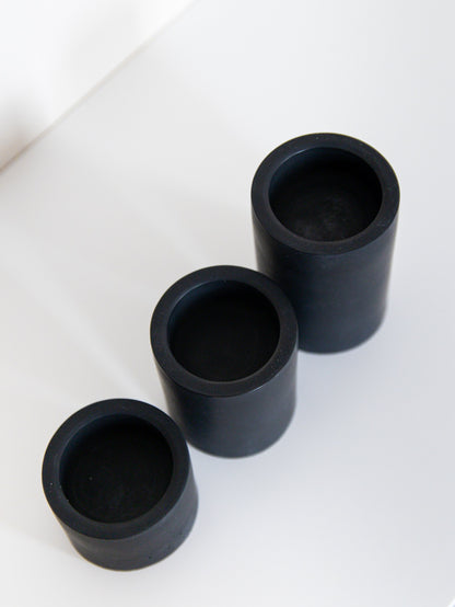 Set of Three Tealight Holders in Black