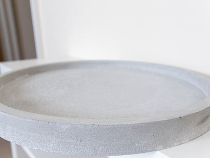 Perfectly Imperfect Extra Large Round 38 cm Decorative Tray in Grey Concrete