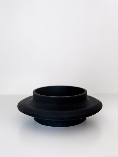 Round Modern Pillar Candle Holder in Black