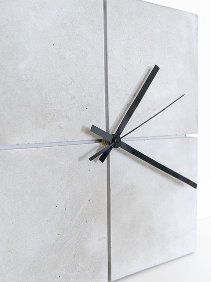 Square Wall Clock in Grey Concrete