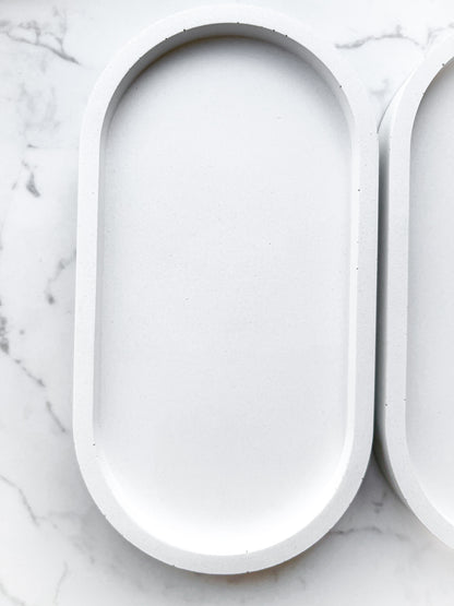 Perfectly Imperfect Oval Decorative Tray in White