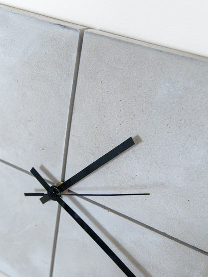 Square Wall Clock in Grey Concrete