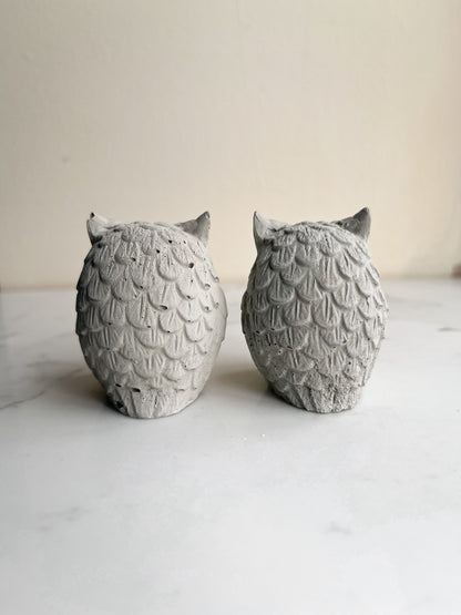Perfectly Imperfect Standing Grey Concrete Owl Ornament