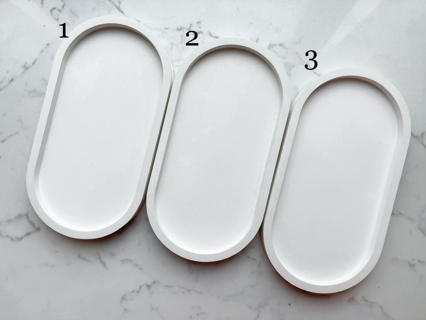 Perfectly Imperfect White Oval Decorative Concrete Tray