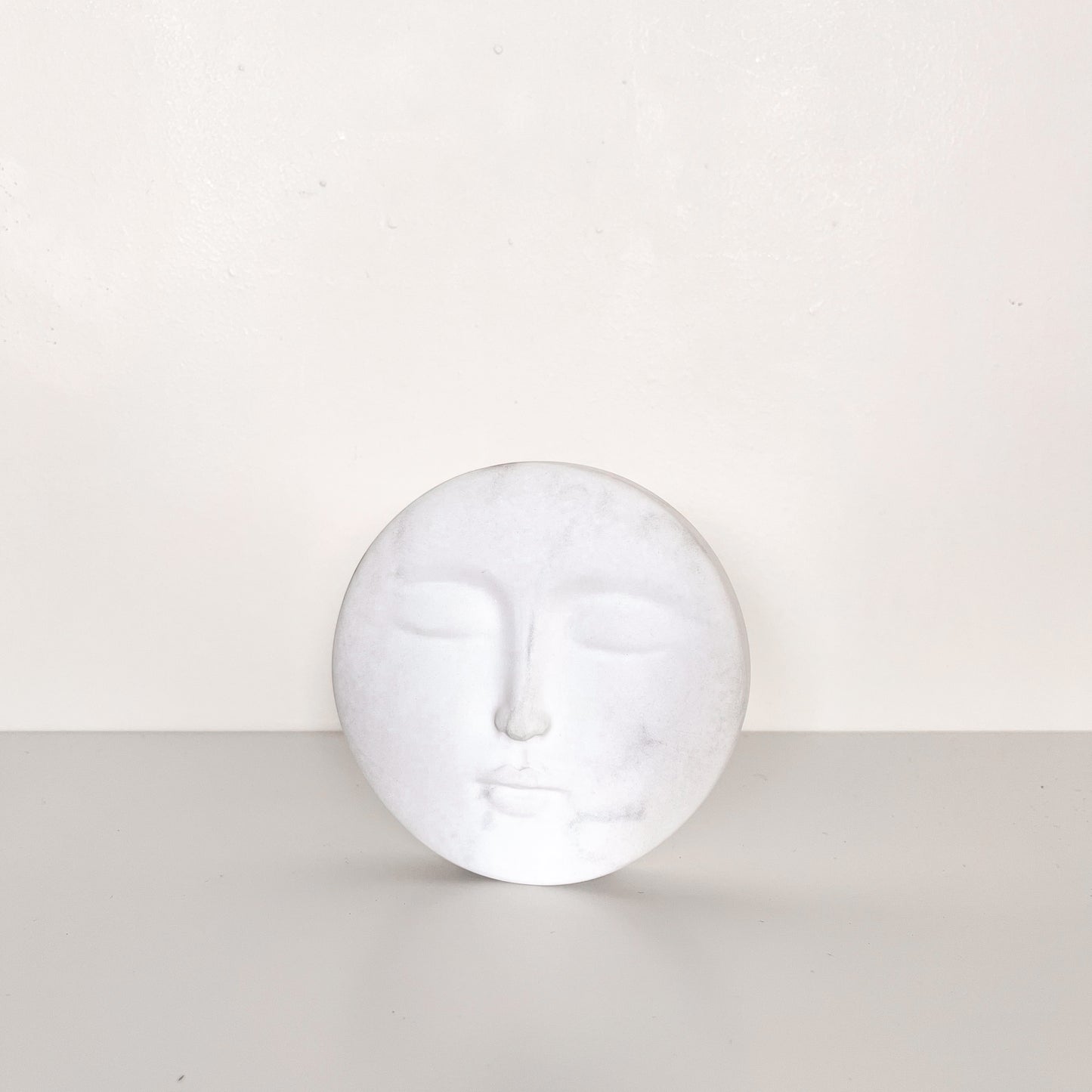 Perfectly Imperfect Luna Moon Ornament in White Marble Effect