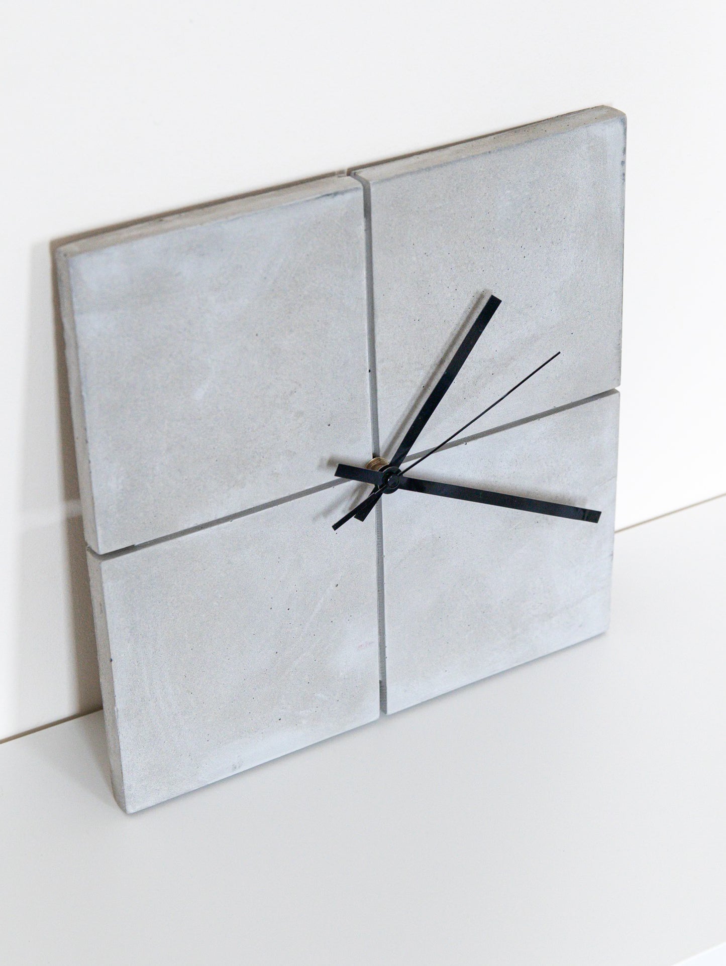 Square Wall Clock in Grey Concrete