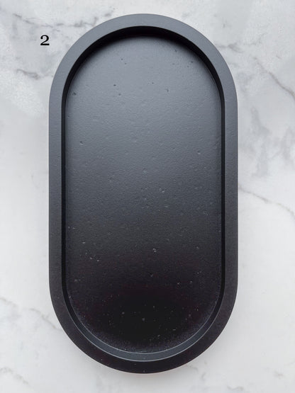 Perfectly Imperfect Oval Decorative Tray in Black