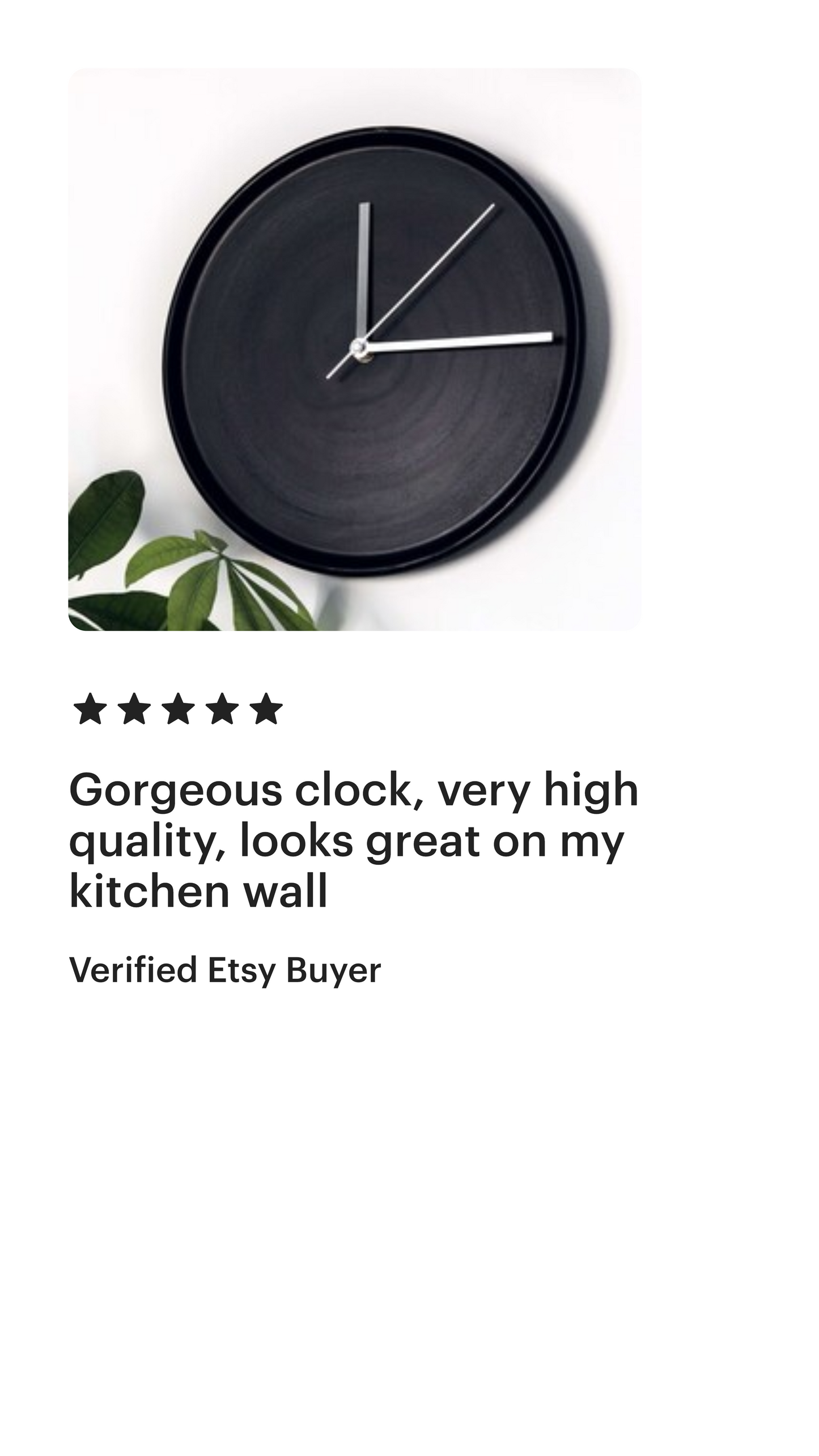 Matt Black Round Wall Clock