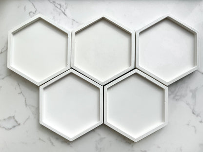 Perfectly Imperfect Hexagonal Concrete Trinket Tray