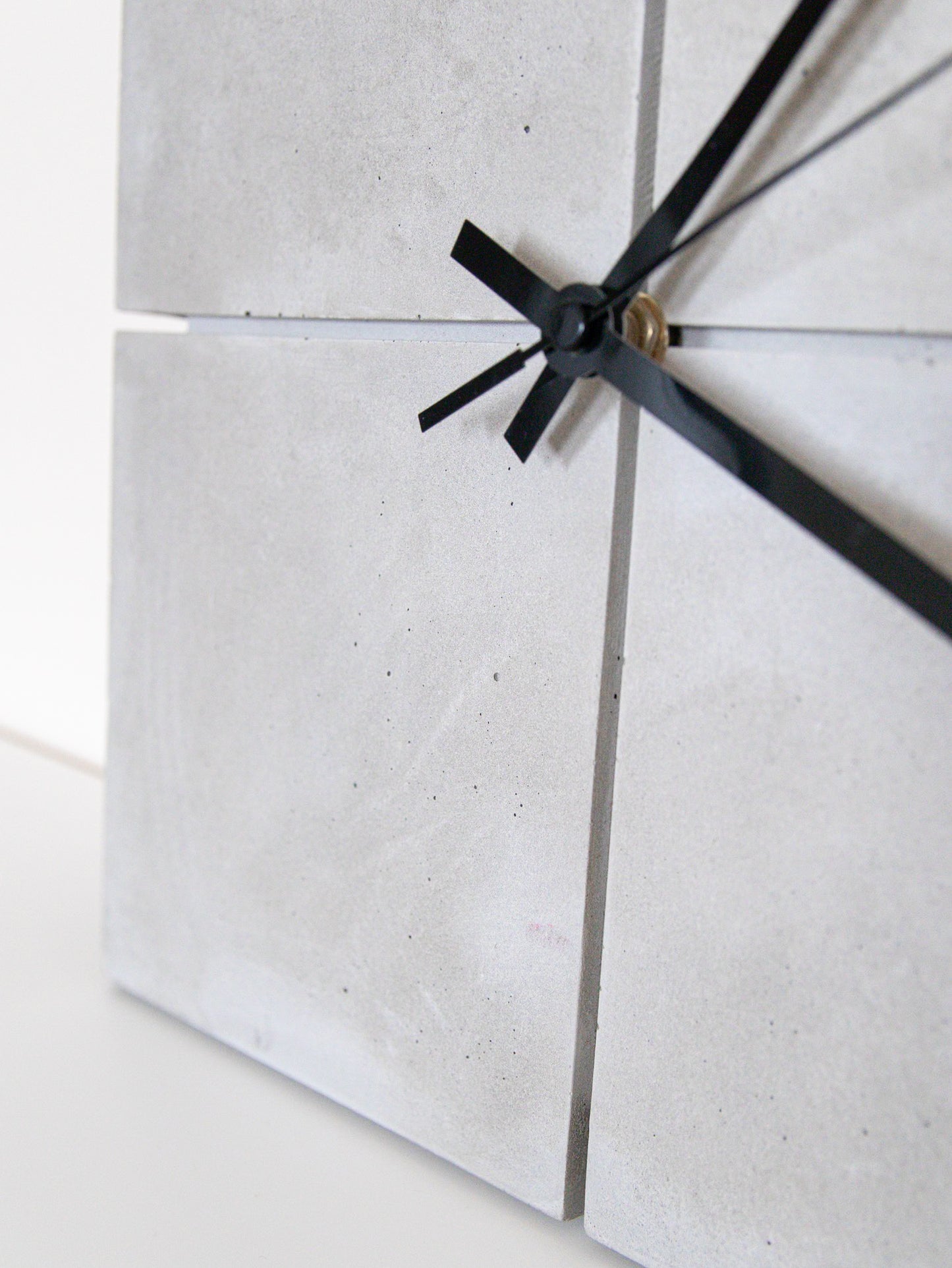 Square Wall Clock in Grey Concrete