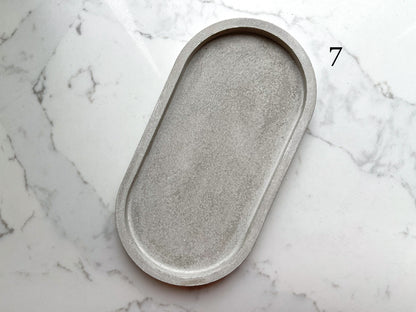 Perfectly Imperfect Oval Decorative Tray in Grey Concrete