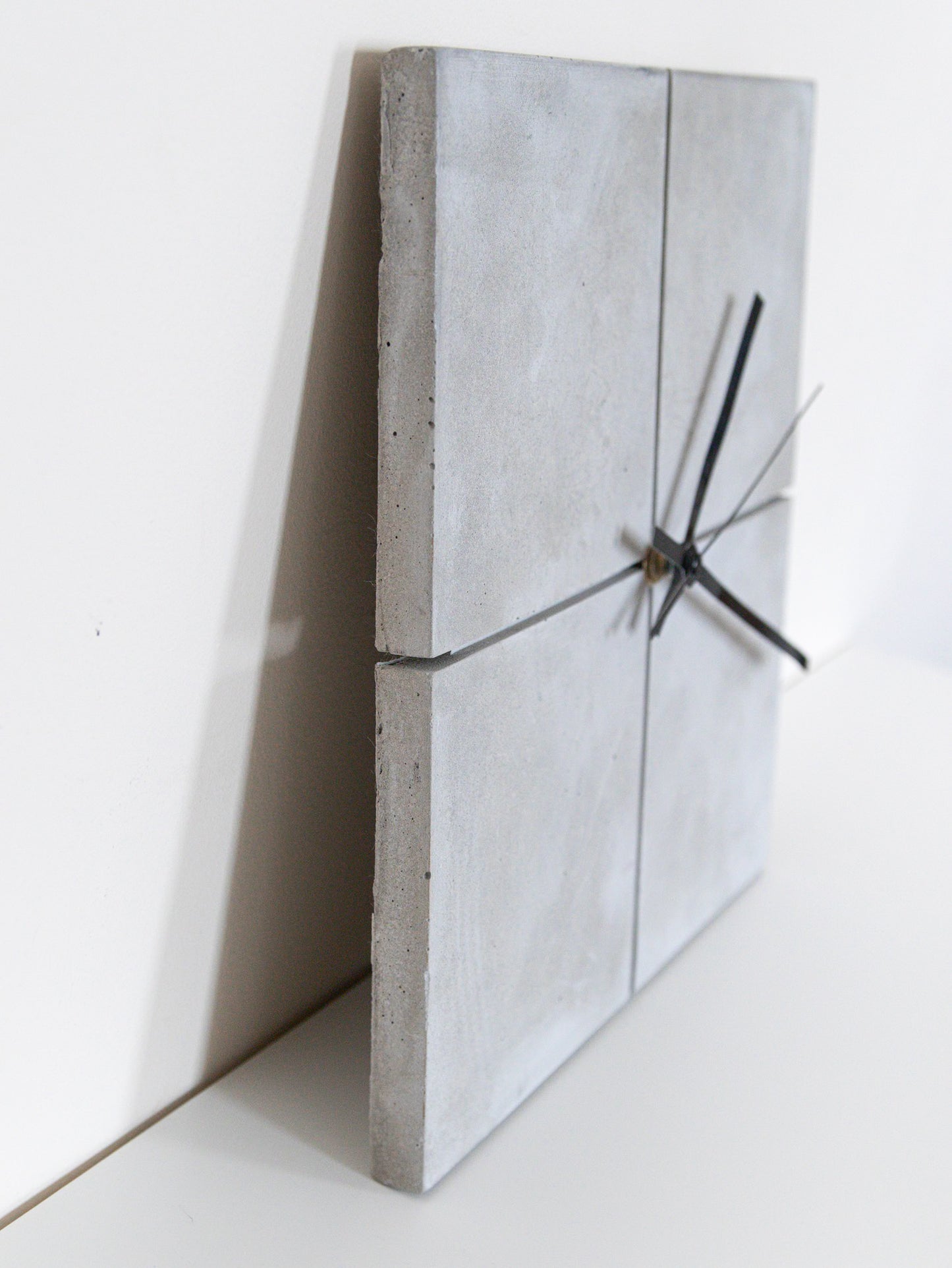 Square Wall Clock in Grey Concrete