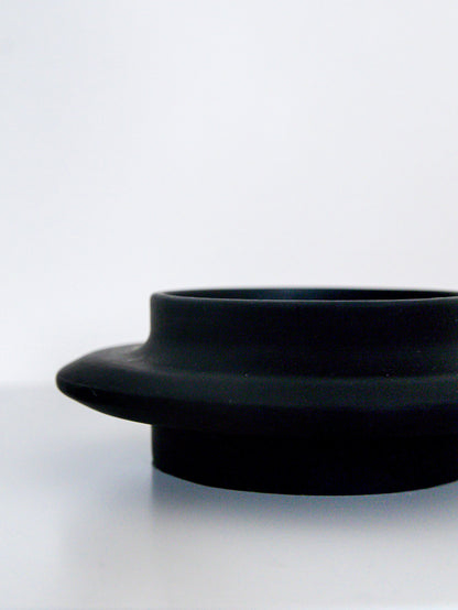 Round Modern Pillar Candle Holder in Black