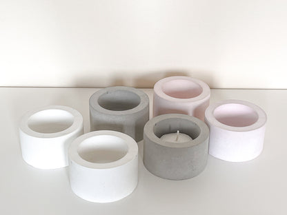 Perfectly Imperfect Round Concrete Tealight Holder