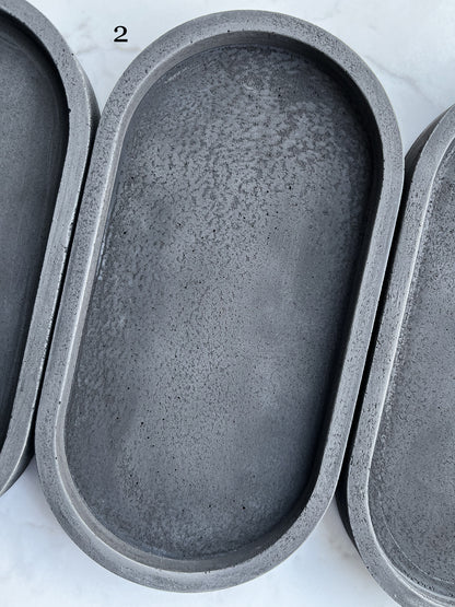 Perfectly Imperfect Oval Decorative Tray in Charcoal Grey Concrete