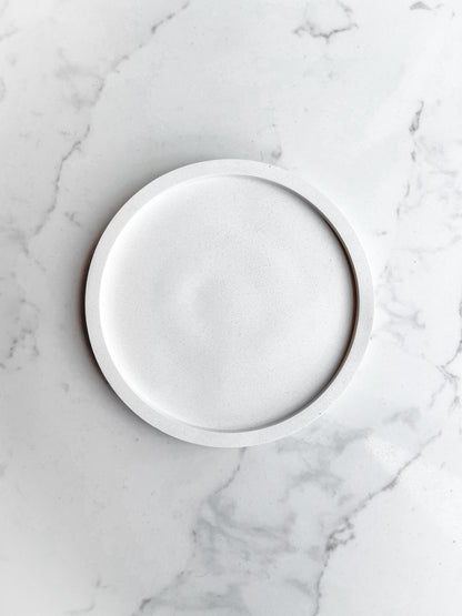 Perfectly Imperfect Small Round 11 cm Diameter Decorative Trinket Tray in White