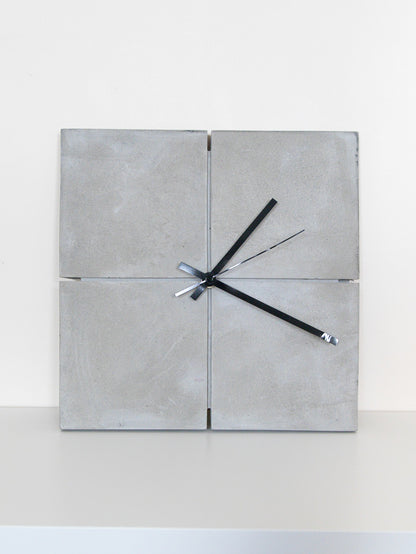 Square Wall Clock in Grey Concrete