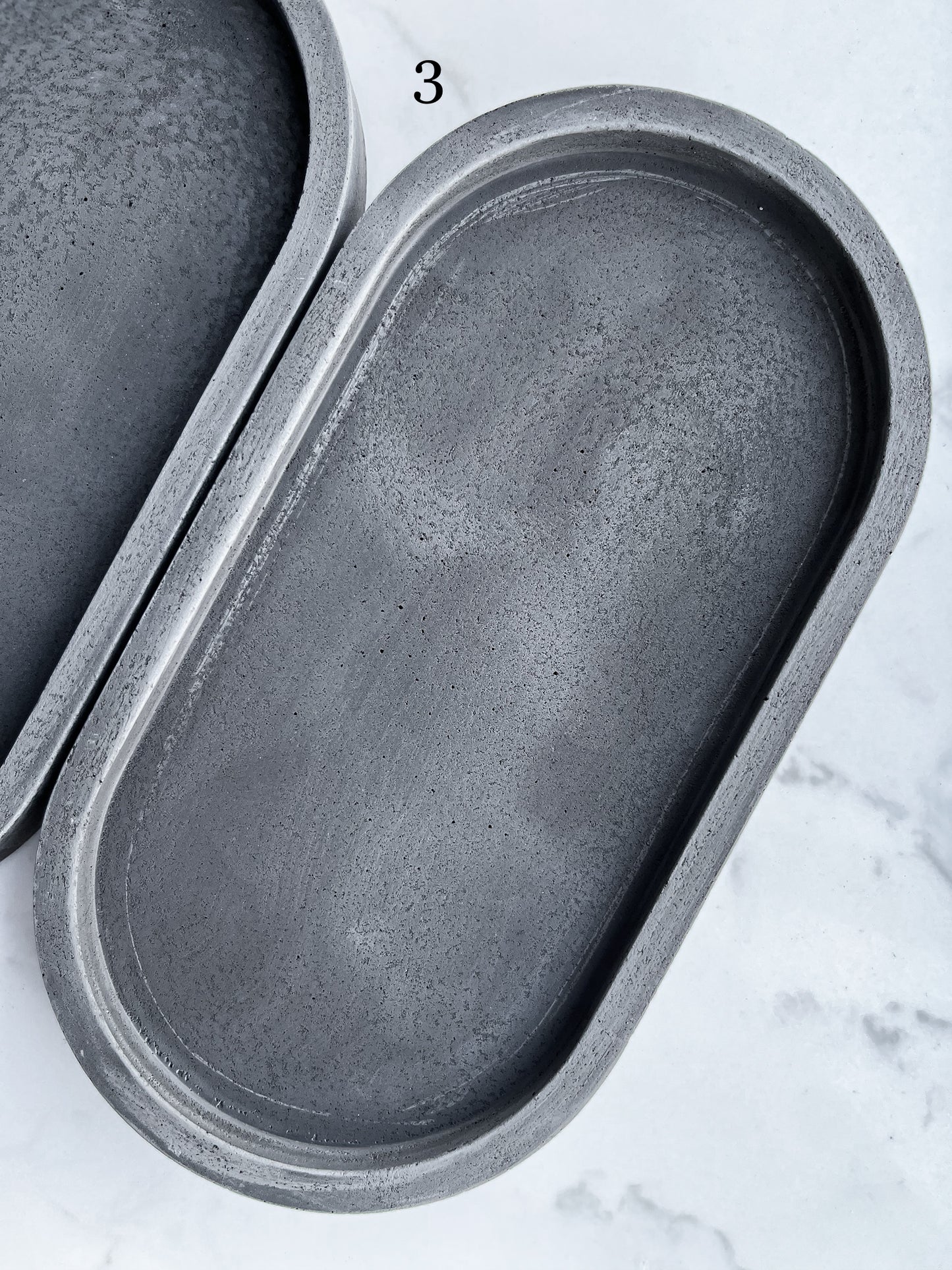 Perfectly Imperfect Oval Decorative Tray in Charcoal Grey Concrete