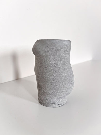 Perfectly Imperfect Body Shape Vase in Grey Concrete |  Pen Holder