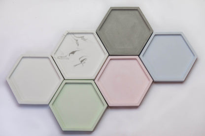 Perfectly Imperfect Hexagonal Concrete Trinket Tray