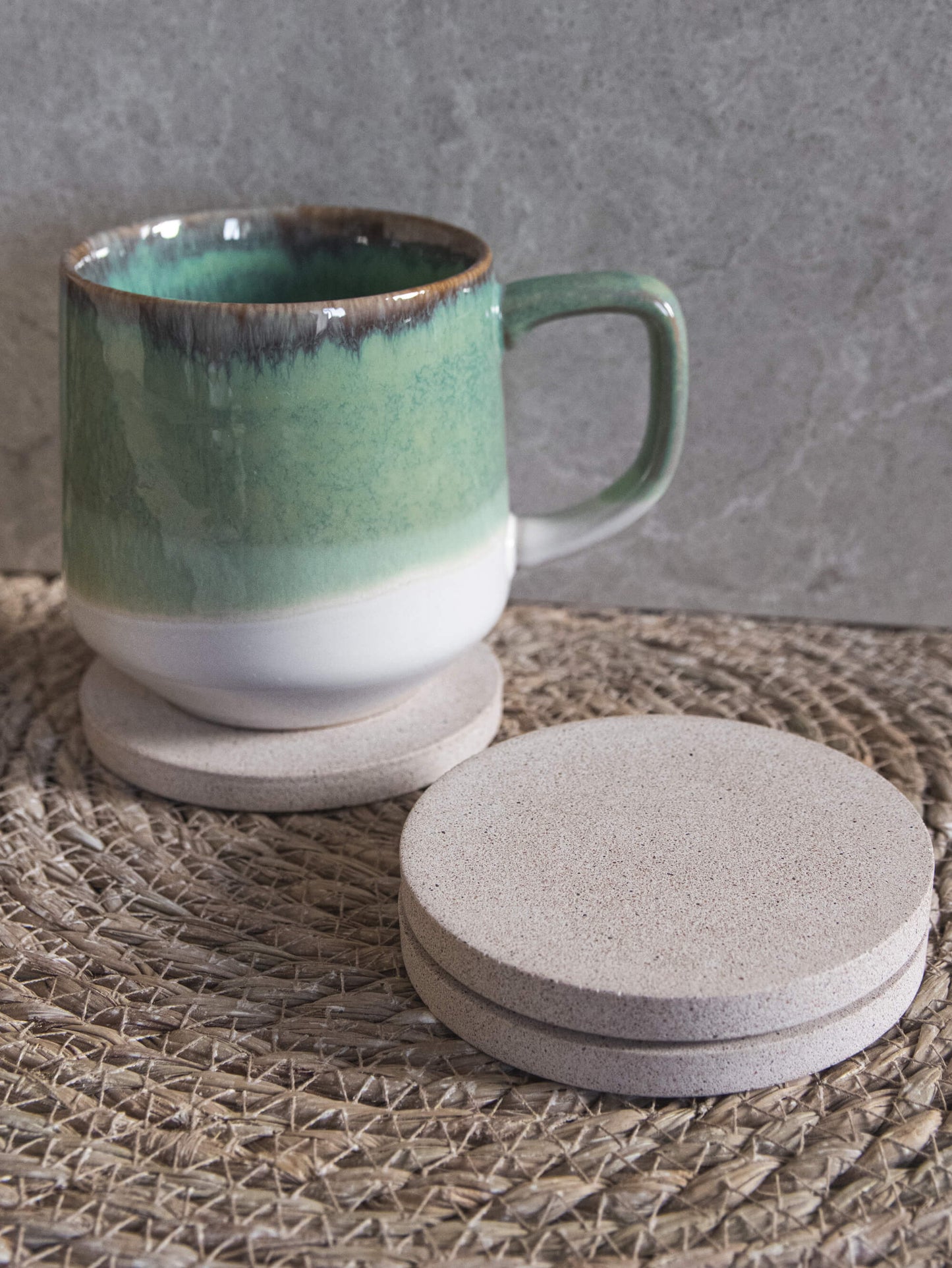 Round Coasters in Cream Sandstone - Set of 2 or 4