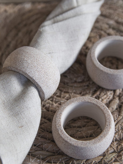 Napkin Rings in Cream Sandstone – Set of 2 or 4