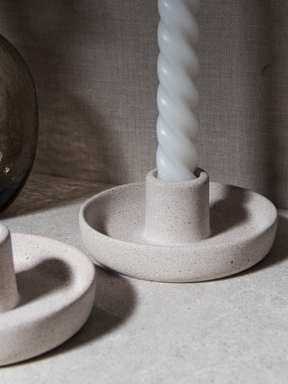 Candlestick Holder in Cream Sandstone