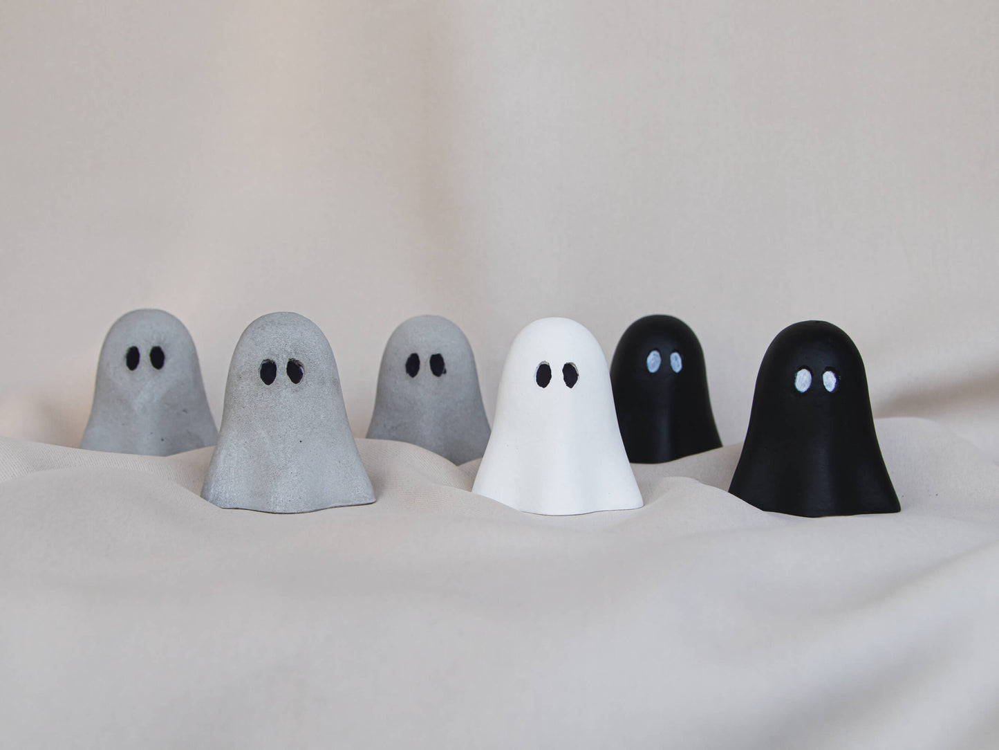 Decorative Concrete Ghost Ornament | Spooky Cute Halloween and Autumn Decor