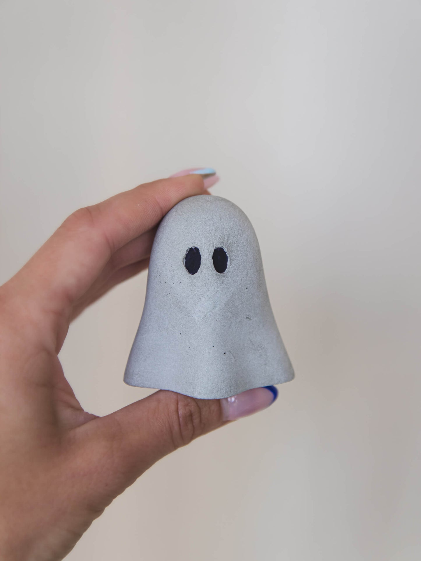 Perfectly Imperfect Decorative Concrete Ghost Ornament | Spooky Cute Halloween and Autumn Decor