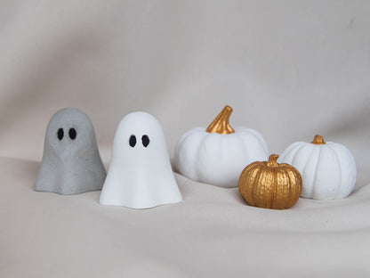 Decorative Concrete Ghost Ornament | Spooky Cute Halloween and Autumn Decor