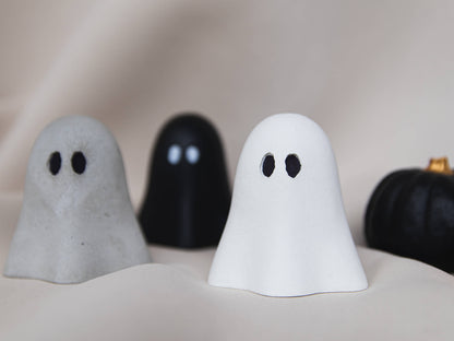 Decorative Concrete Ghost Ornament | Spooky Cute Halloween and Autumn Decor