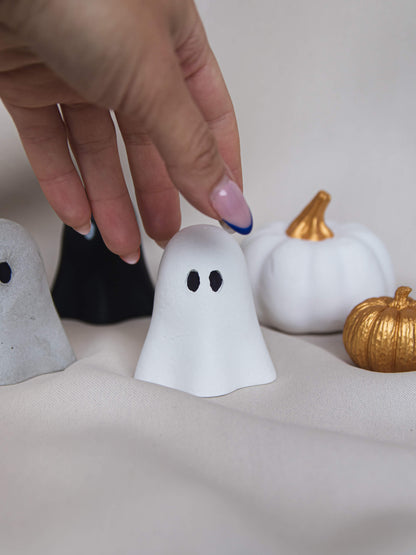 Decorative Concrete Ghost Ornament | Spooky Cute Halloween and Autumn Decor