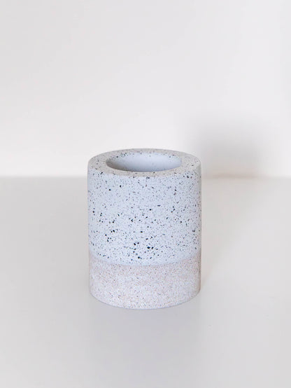 Match Pot with Striker Pad in Speckled Two Tone Stone Finish