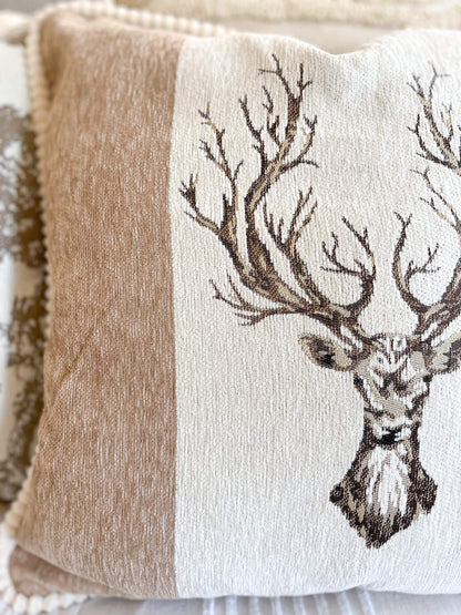 Elk Embroidered Throw Pillowcase Cushion Cover 50x50 cm