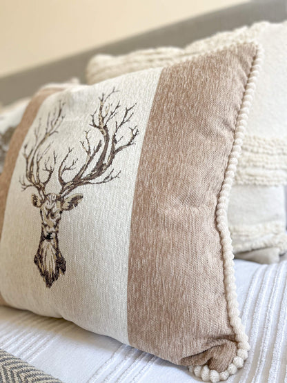 Elk Embroidered Throw Pillowcase Cushion Cover 50x50 cm