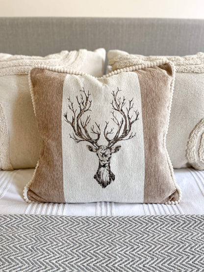 Elk Embroidered Throw Pillowcase Cushion Cover 50x50 cm