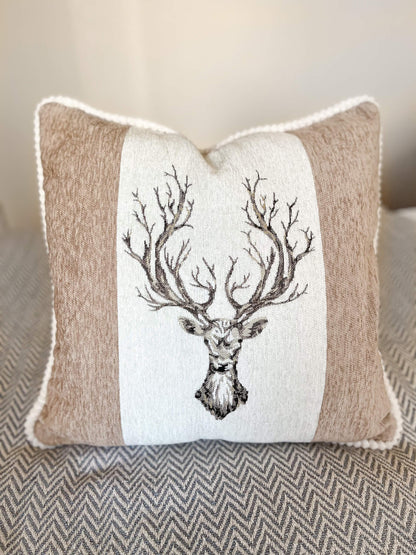 Elk Embroidered Throw Pillowcase Cushion Cover 50x50 cm