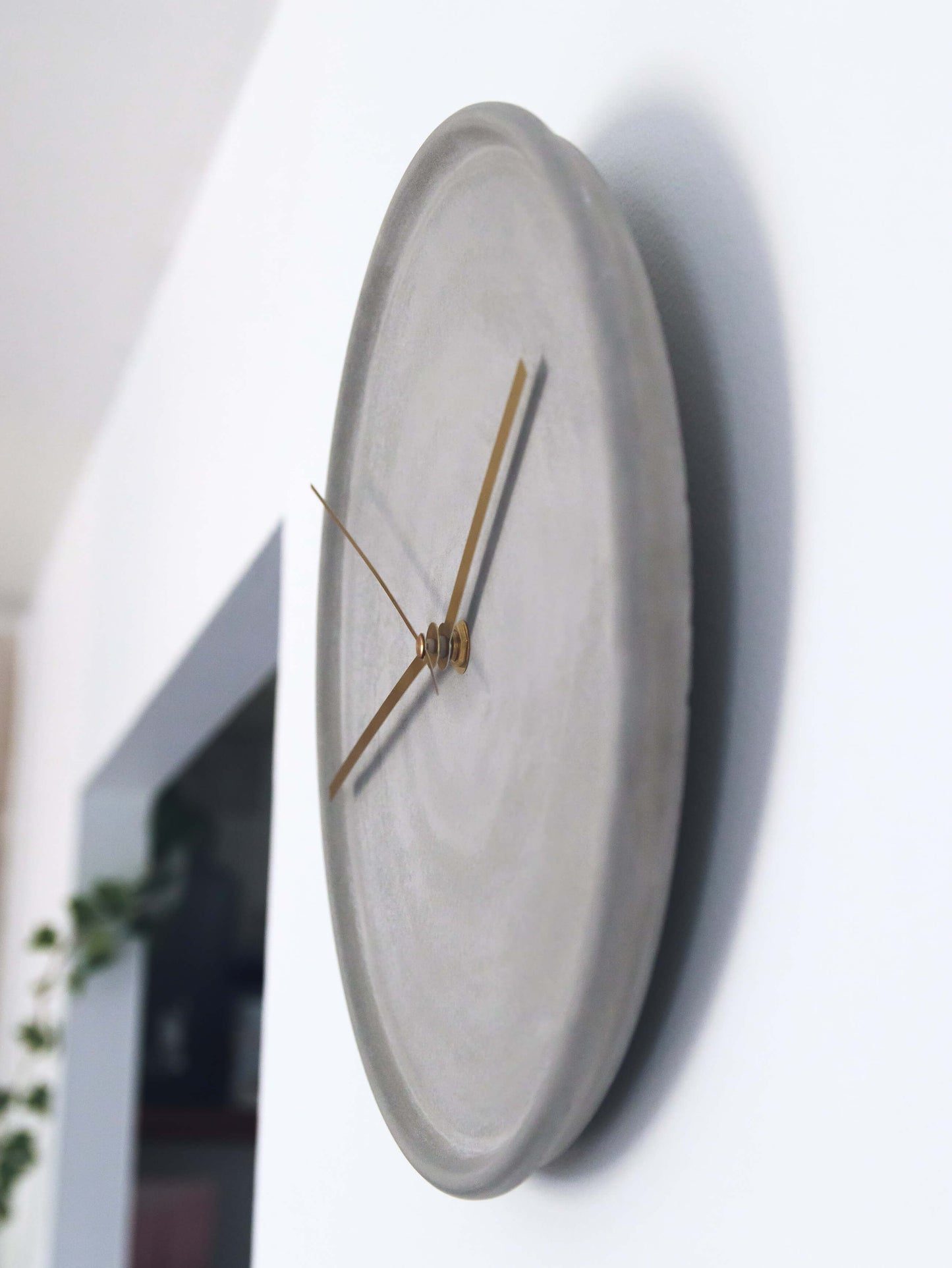 Round Grey Concrete Wall Clock